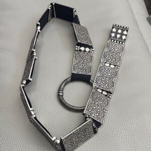 Silver Patterned Women's Belt